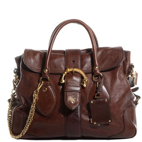 prada deerskin animalier|PRADA Cervo Deerskin Animalier Large Satchel Cacao.